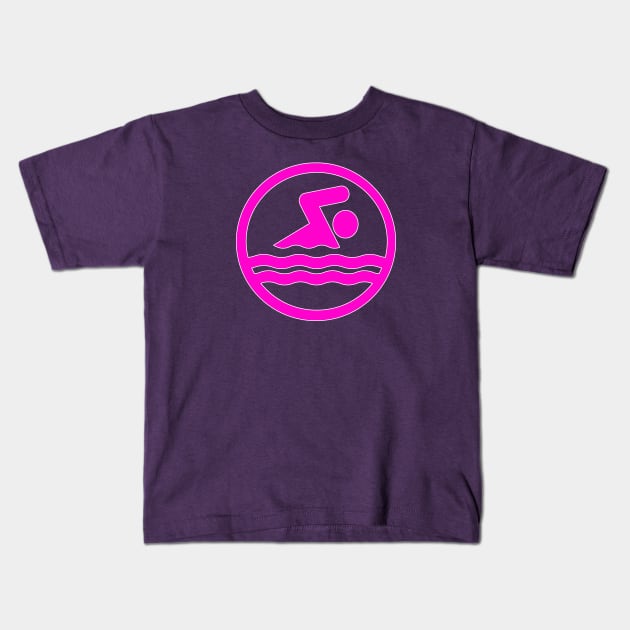 Pink Swimming and Diving Girls Swimmer Swim Icon Kids T-Shirt by Sports Stars ⭐⭐⭐⭐⭐